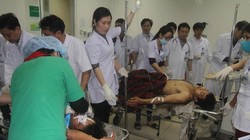 Công nhân thoát chết được cấp cứu tại Bệnh viện Đa khoa Hà Tĩnh