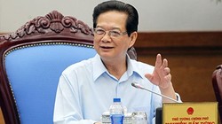 Thủ tướng Nguyễn Tấn Dũng chủ trì buổi làm việc với các bộ, ngành về cải cách thủ tục hành chính trong lĩnh vực thuế và BHXH. Ảnh: TTXVN