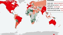 Đầu giờ chiều ngày 3/5 nợ công của Việt Nam đang ở mức 89.077 tỷ USD. Ảnh chụp màn hình