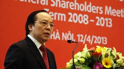 Ông Đỗ Minh Phú phát biểu tại một đại hội cổ đông của TPBank sau khi tái cơ cấu thành công. Ảnh: TPB.