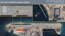 Ảnh vệ tinh chụp đá Chữ Thập ngày 20/9/2015          Ảnh: IHS Jane's