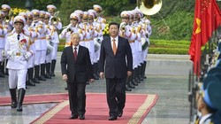 Tổng Bí thư Nguyễn Phú Trọng tại lễ đón ông Tập Cận Bình