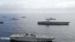 Hạm đội Mỹ và Nhật Bản tập trân chung trên biển