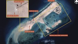 Hoạt động xây dựng của Trung Quốc ở bãi đá Chữ Thập hôm 14/11. Ảnh: IHS Jane's