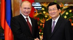   Tổng thống Nga Vladimir Putin và Chủ tịch nước Trương Tấn Sang (Ảnh: TP)