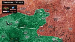 Bản đồ chiến sự vùng Đông Ghouta ngày 21.08.2016