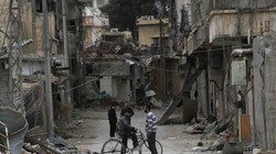 Một góc phố Darayya sau giờ ngừng bắn đàm phán hòa bình