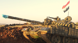 Xe tăng quân đội Syria trong phòng ngự