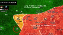 Bản đồ chiến sự vùng nông thôn miền Bắc Hama