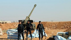 Một khẩu đội pháo binh trên chiến trường Al- Bab