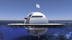 Nhà nổi dạng UFO trên biển