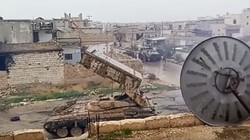 Tổ hợp pháo phản lực nhiệt áp TOS-1, ảnh minh họa video truyền thông quân đội Syria