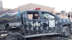 Xe an ninh chống khủng bố Iraq bị bắn cháy - ảnh quân đội Iraq