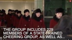 299 hoạt náo viên xinh đẹp sang Hàn Quốc cổ động cho các vận động viên 2 miền Nam Bắc Triều Tiên
