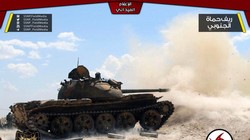 Xe tăng của lực lượng SSNP trên chiến trường Rastanm ảnh truyền thông SSNP