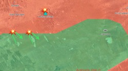 Bản đồ thực tế cuộc tiến công của FSA vào quân đội Syria trên vùng ngoại vi thị trấn Á-Tanf. Ảnh minh họa quân đội Syria