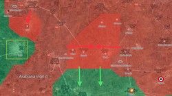 Các mũi tiến công và khu vực giải phóng của quân đội Syria. Ảnh Masdar News