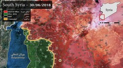 Toàn cảnh chiến trường Daraa tính đến ngày 30.06.2018 theo South Front