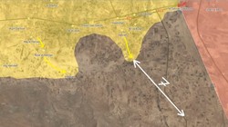 Lực lượng SDF tiến công trên sa mạc phía nam Syria, còn cách căn cứ địa IS gần biên giới Iraq 7 km. Bản đồ South Front