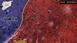 Quân đội Syria giành quyền kiểm soát khu phi quân sự Cao nguyên Golan. Bản đồ Masdar News