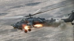 Máy bay trực thăng chiến đấu Mi-28N khai hỏa trên chiến trường Syria. Ảnh Russian Gazeta