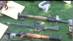 Quân đội Syria thu giữ kho vũ khí của IS ở Daraa. Ảnh minh họa kênh truyền hình  Al-Ikhbariya