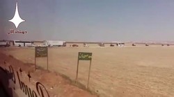 Đoàn xe cơ giới quân đội Syria cơ động về Idlib. Ảnh minh họa video Damascus Nows
