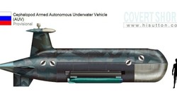 Tàu ngầm không người lái"Cephalopod" Nga. Ảnh minh họa của tài khoản Ivan O'Gilvi