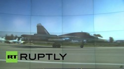 Máy bay ném bom Su-34 mang tên lửa chống tàu Kh-35 xuất kích. Ảnh minh họa video Ruptly