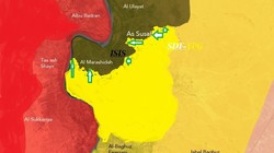 Các mũi tiến công của Lực lượng Dân chủ Syria trên chiến trường phía đông thung lung Euprates. Bản đồ South Front