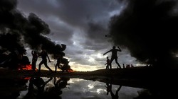 Người Palestine biểu tình trên dải Gaza, chống Israel. Ảnh minh họa: South Front.