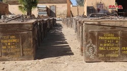 Kho đạn của IS, có nguồn gốc từ Mỹ ở Deir Ezzor. Ảnh minh họa: SANA.