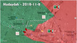 Bản đồ chiến sự của Houthi và quân đội Yemen do Ả rập Xê-út dẫn đầu.