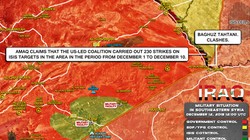 Trong nửa đầu tháng 12, không quân liên minh tiến hành 230 cuộc không kích ở Deir Ezzor. Ảnh minh họa: South Front.
