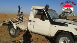 Quân đội Syria thu giữ một xe cơ giới của FSA trên chiến trường Al-Tanf, Syria. Ảnh minh họa: Masdar News.