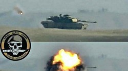 M1A1 Abrams của quân đội Iraq sau khi bị tên lửa chống tăng TOW do IS sử dụng bắn trúng. Ảnh: Ivan O'Gilvi.