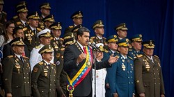 Tổng thống Venezuela Nicolas Maduro trong một cuộc mít-tinh. Ảnh: Lenta.