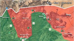 Bản đồ chiến sự vùng Kitaf, biên giới Yemen - Ả rập Xê-út. Ảnh: Masdar News.