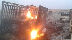 Hậu quả những cuộc tập kích hỏa lực dữ dội của không quân thuộc liên minh quân sự do Mỹ dẫn đầu đánh vào thung lũng sông Euphrates. Ảnh: South Front.