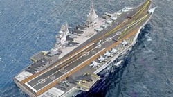 Bản vẽ tàu sân bay tương lai Storm, trạm nguồn hạt nhân, mang theo 80 máy bay chiến đấu.