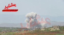 Không quân Nga không kích trên chiến trường tây bắc Syria, ảnh tài khoản Twitter Qalaat Al Mudiq ủng hộ thánh chiến. 