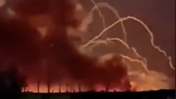 Kho vũ khí đạn Nga cháy nổ ở Belgorod. Ảnh RT