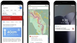 Cảnh báo lũ lụt mới của Google cung cấp thông tin ở một số khu vực về độ sâu của nước ngập. Ảnh: Google