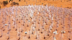 Hệ thống kính thiên văn vô tuyến SKA ở Australia. Ảnh video Bộ Công nghiệp, Khoa học và Tài nguyên Australia.