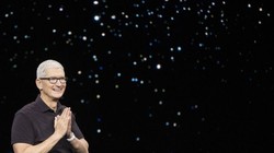 Tim Cook trong một sự kiện của Apple. Ảnh: Nic Coury/Bloomberg