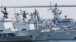 Biên đội tàu chiến Trung Quốc tham gia tập trận Liên hợp trên biển - 2017 giai đoạn hai với Hải quân Nga. Ảnh: Kaixian.