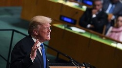 Tổng thống Mỹ Donald Trump phát biểu tại Đại hội đồng Liên hợp quốc ngày 19/9/2017. Ảnh: Sina.