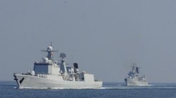 Tàu khu trục Thẩm Dương và tàu khu trục Thanh Đảo của Hạm đội Bắc Hải, hải quân Trung Quốc trong một cuộc tập trận vào đầu năm 2017. Ảnh: Sina.
