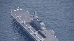 Tàu sân bay trực thăng Izumo Lực lượng Phòng vệ Biển Nhật Bản. Ảnh: Sina