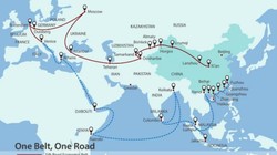 Chiến lược "Vành đai, con đường" của Trung Quốc. Ảnh: Asia Times.